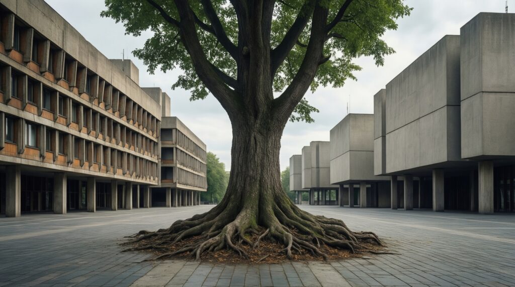 Архитектурные контрасты: деревянное зодчество, конструктивизм, советский модернизм - иллюстрация