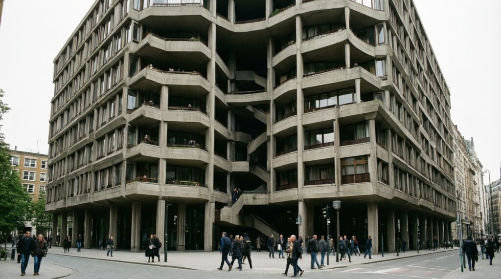 Архитектурные контрасты: деревянное зодчество, конструктивизм, советский модернизм - иллюстрация