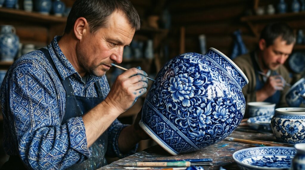 Русские промыслы: гжель, хохлома, палех и современные мастера - иллюстрация